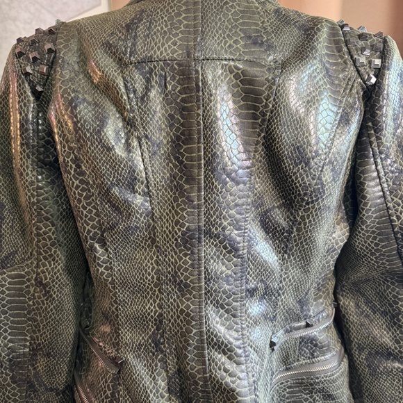 Fashion SX Rivet Faux Leather Jacket Zipper Moto Biker - Picture 4 of 14